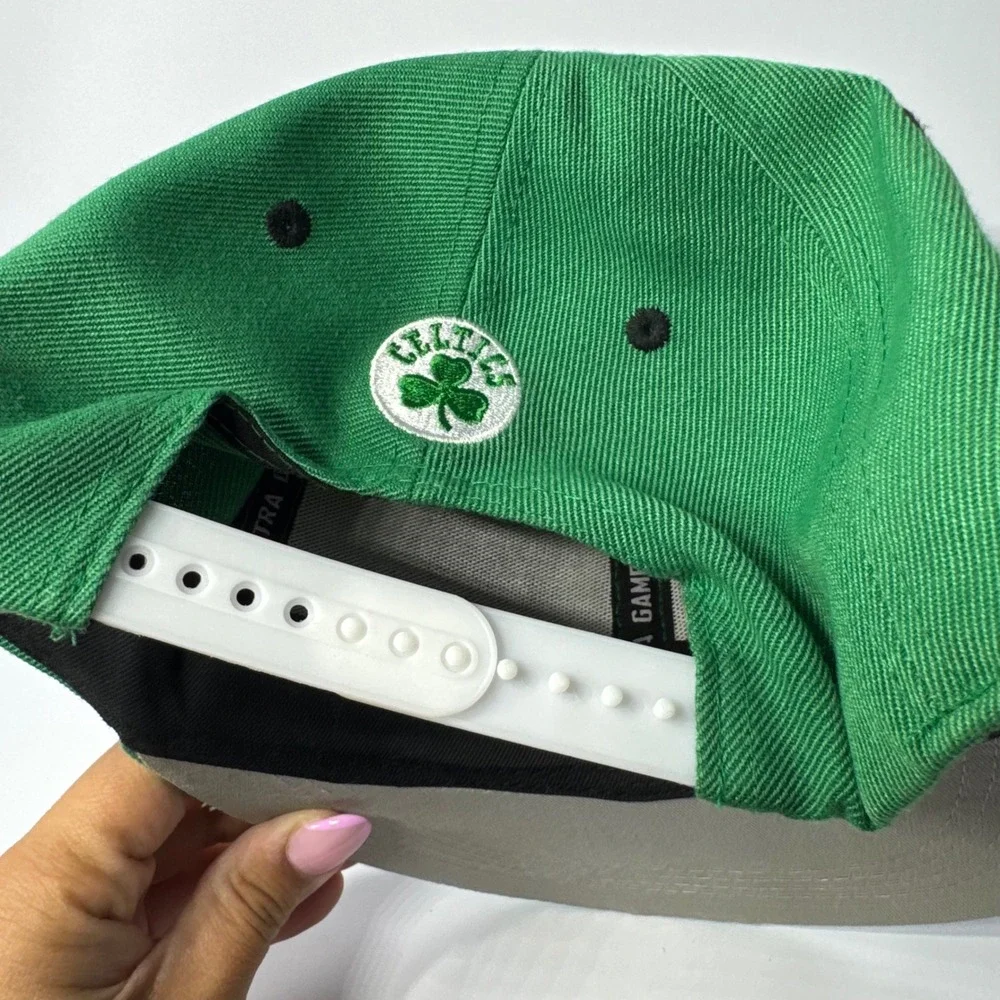 Ultra Game Boston Celtics‎ NBA Snapback Hat Green Embroidered Flat Brim Cap OSFM